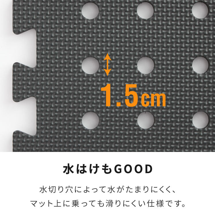 プールマット ジョイント マット ビニールプール用 折りたたみ 大判 32枚 61cm 厚み1cm デコボコ軽減 シンプル ブルー ブラック ジョイントマット パズルマット お手入れ簡単 滑り止め 水遊び 水切り【送料無料】