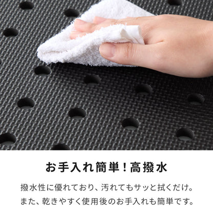 プールマット ジョイント マット ビニールプール用 折りたたみ 大判 9枚 61cm 厚み1cm デコボコ軽減 シンプル ブルー ブラック ジョイントマット パズルマット お手入れ簡単 滑り止め 水遊び 水切り穴【送料無料】