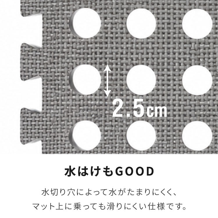 プールマット ジョイント マット ビニールプール用 折りたたみ 大判 高透水 大穴 8枚 厚み1cm デコボコ軽減 シンプル ジョイントマット パズルマット お手入れ簡単 滑り止め 水遊び