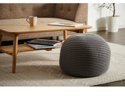 丸形クッション Lサイズ プーフ クッションチェア ニットプフ ビーズクッション 1人掛け クッション スツール オットマン 座れる フロアスツール 丸クッション 丸