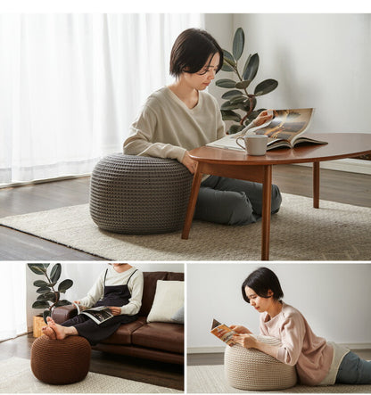 クッションスツール プフ 丸形 40×40cm アイボリー グレー ブラウン 1人掛け インテリア 北欧 シンプル おしゃれ かわいい モダン ナチュラル ビーズクッション クッション オットマン スツール サイドテーブル チェア