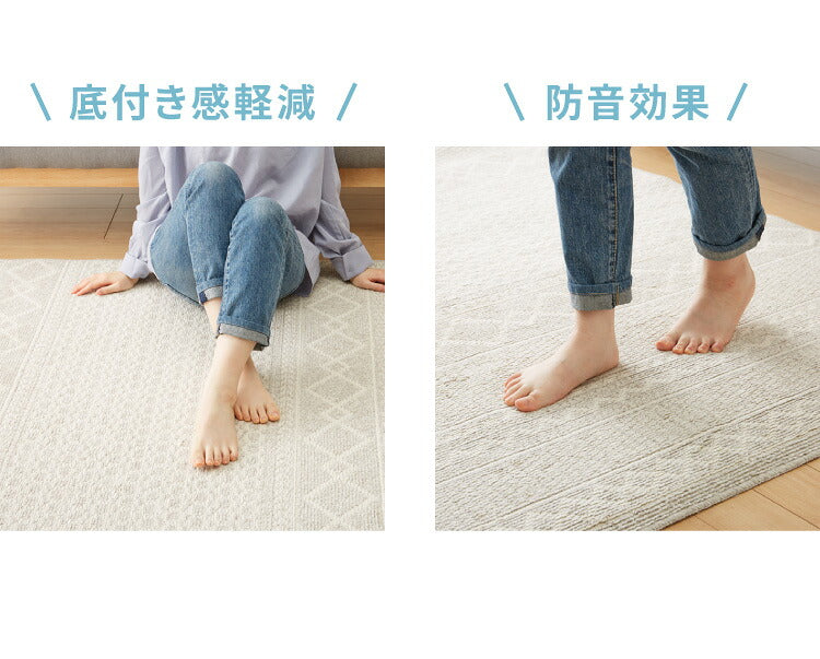 ラグ 下敷き 約170×270cm ラグマット 厚手 ホットカーペット対応 下敷きラグ 洗える ウォッシャブル 丸洗い カーペット 滑り止め 防音 ファブリック オールシーズン アンダーラグ 厚さ6mm マット