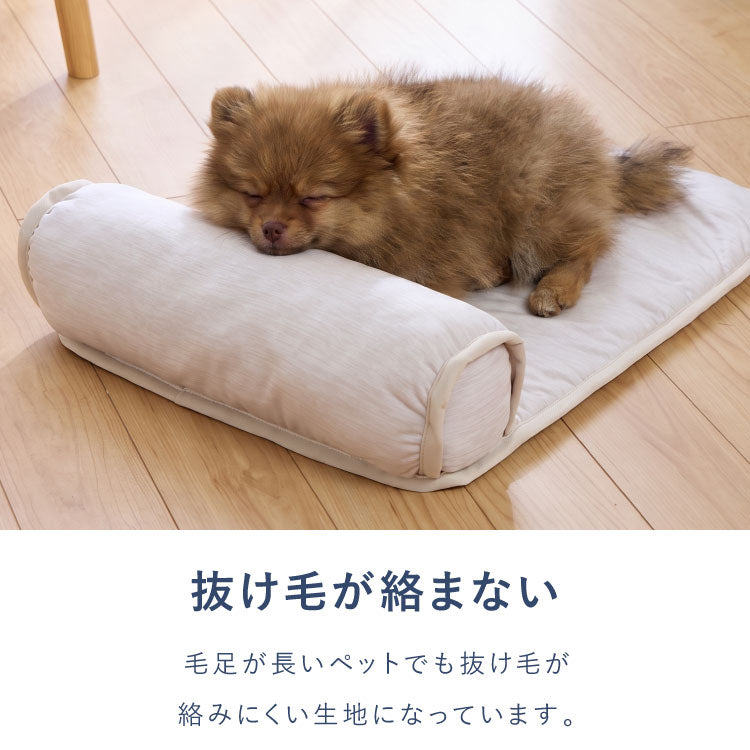 枕付きペットベッド 冷感生地 40×60 ペットベッド ベッド 犬 猫 夏 夏用 ペット ペット用 洗える 抗菌防臭 低ホルムアルデヒド ひんやり クールマット あごのせペットベッド 熱中症対策 マット