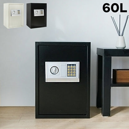 金庫 大型 家庭用 テンキー 電池式 防犯 盗難防止 セキュリティ対策 鍵不要 壁掛け対応 固定可能 中棚付き 一般構造用圧延鋼材 60L 暗証番号式 専用キー付き アンカーボルト付き 店舗用 オフィス