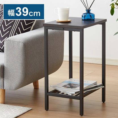 サイドテーブル おしゃれ コンパクト スチール 木目調 アジャスター付き 収納棚 撥水 北欧 ヴィンテージ シンプル リビング 寝室 ソファ テーブル ナイトテーブル