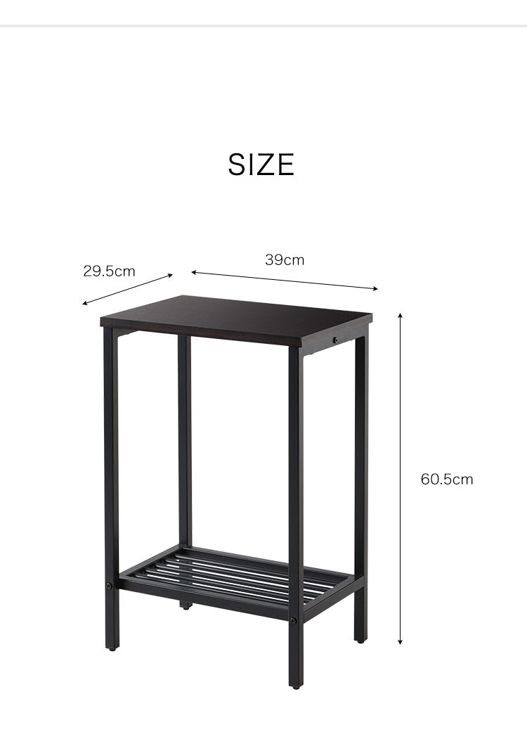 サイドテーブル おしゃれ コンパクト スチール 木目調 アジャスター付き 収納棚 撥水 北欧 ヴィンテージ シンプル リビング 寝室 ソファ テーブル ナイトテーブル