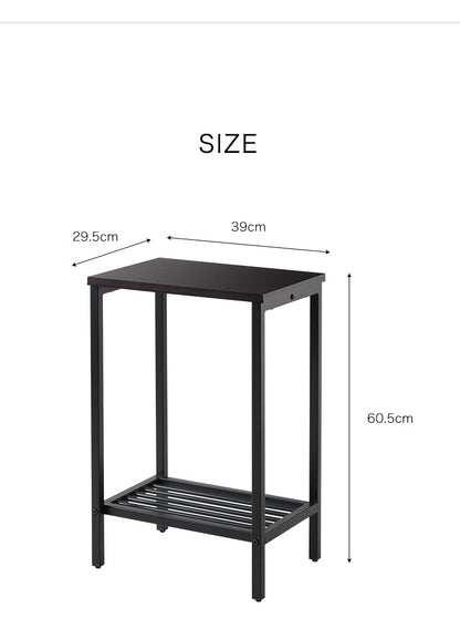 サイドテーブル おしゃれ コンパクト スチール 木目調 アジャスター付き 収納棚 撥水 北欧 ヴィンテージ シンプル リビング 寝室 ソファ テーブル ナイトテーブル