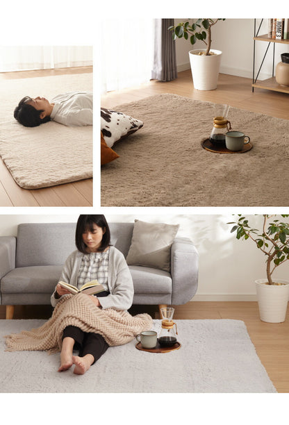洗える シャギー ラグ シャギーラグ 200×300cm シャギーラグマット 長さ25mm 滑り止め付 ホットカーペット対応 長方形 無地 高密度250g/平方メートル 防音 丸洗い ウレタン おしゃれ ナチュラル