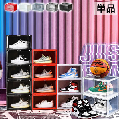 シューズボックス 横型 単品 マグネット シューズケース コレクションケース クリア シューズラック 靴 スニーカー 収納 透明 クリアボックス ディスプレイシューズボックス 扉付き おしゃれ インテリア 下駄箱 スタッキング 積み重ね