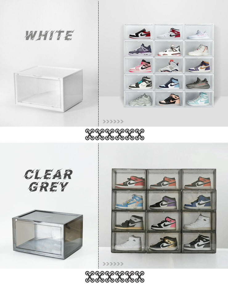 シューズボックス 横型 単品 マグネット シューズケース コレクションケース クリア シューズラック 靴 スニーカー 収納 透明 クリアボックス ディスプレイシューズボックス 扉付き おしゃれ インテリア 下駄箱 スタッキング 積み重ね