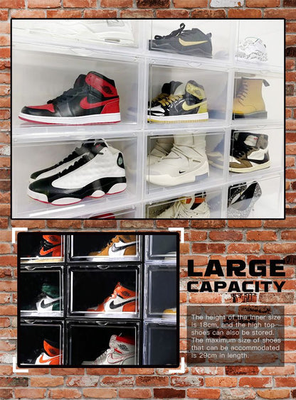 シューズボックス 横型 6個セット マグネット シューズケース コレクションケース クリア シューズラック 靴 スニーカー 収納 透明 積み重ね