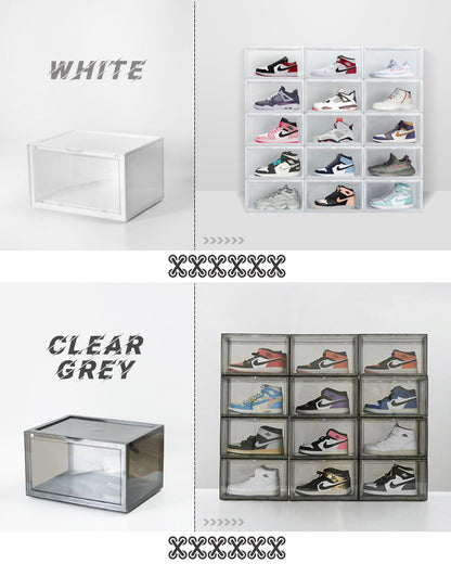シューズボックス 横型 6個セット マグネット シューズケース コレクションケース クリア シューズラック 靴 スニーカー 収納 透明 積み重ね