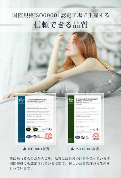 シルク 枕カバー 2枚組 19匁 両面 ヒアルロン酸入り シルク100％ シルク枕カバー ファスナー付き 43×63cm 絹 絹100％ 両面シルク ピローケース 天然シルク セット 安眠 保湿 美容 リバーシブル (代引不可)【メール便配送】