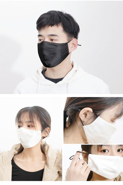 シルクマスク 【2枚セット】 大人用 シルク100％ 絹 洗える 潤い 立体 フィルター14枚入り 長さ調節 男女兼用 おしゃれ 肌荒れ アレルギー対応 にきび マスク 美容マスク 飛沫防止 予防 対策 (代引不可) 【メール便配送】