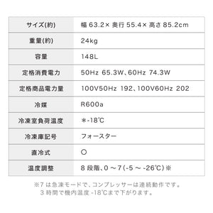 simplus 冷凍庫 上開き 148L 庫内灯付き バスケット付き 鍵付き 静音 大容量 冷凍冷蔵庫 省エネ 温度調整 冷凍ストック まとめ買い 冷凍食品 SP-148LUPD シンプラス