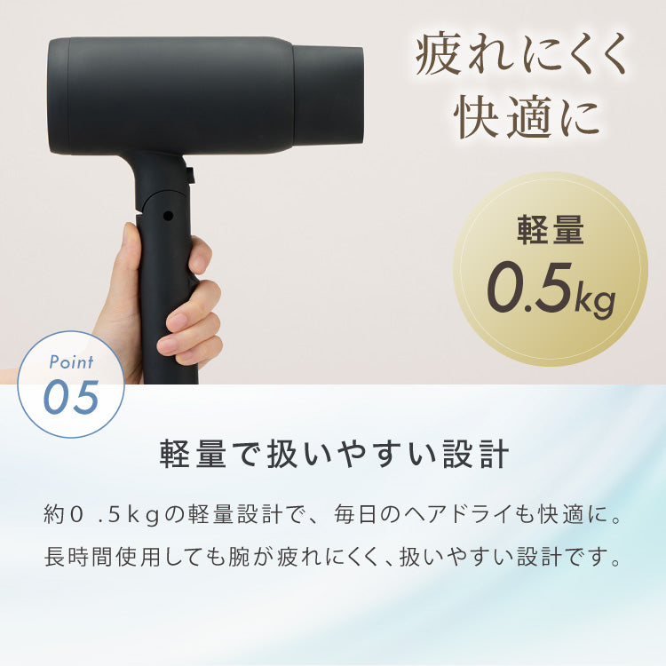ヘアドライヤー 大風量 速乾 ツヤ 美髪 ケア 高濃度マイナスイオン ツヤ 時短 ダメージ軽減 静電気防止 折りたたみ 温度 風量調整 冷風 ノズル付き 恒温ケア 軽い 軽量 simplus シンプラス SP-HDR02