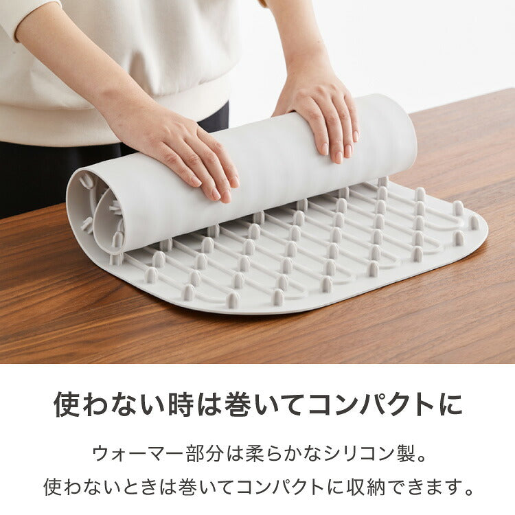 simplus 保温プレート プレート4枚用 ホットプレート 食事マット シリコン製 防水 10秒急速加熱 60~100℃ 3段階温度調節 折り畳み式 家庭用 操作簡単 お手入れ簡単 シンプラス SP-HWP02 食品保温機