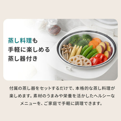 一升炊き炊飯器 炊飯器 10合 マイコン式 炊飯ジャー 白米 無洗米 早炊き 玄米 お粥 雑穀米 スチーム調理 保温 予約 機能 シンプルデザイン ご飯 高火力 手入れ簡単 simplus シンプラス SP-RCMC10