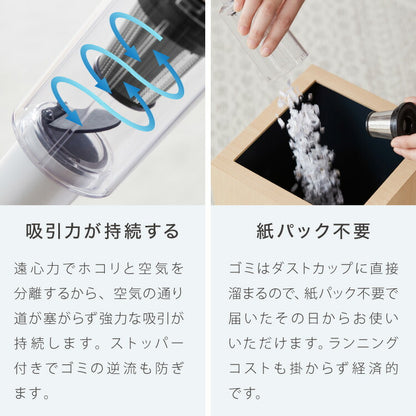 simplus コードレス掃除機 スティック ハンディ 2way 超軽量 紙パック不要 超強力吸引 15000pa 8000pa コンパクト 小型掃除機 車用掃除機 多機能 充電式 ノズル6種付き シンプラス SP-VC02 【メーカー1年保証】