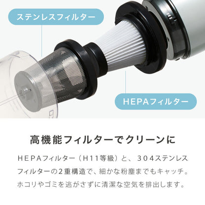 simplus コードレス掃除機 スティック ハンディ 2way 超軽量 紙パック不要 超強力吸引 15000pa 8000pa コンパクト 小型掃除機 車用掃除機 多機能 充電式 ノズル6種付き シンプラス SP-VC02 【メーカー1年保証】