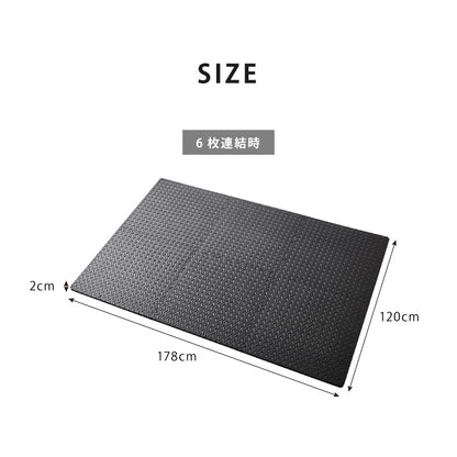 トレーニングマット 滑り止め 抗菌 防臭 60cm ジョイント式 6枚セット 厚手 厚さ2cm フリーカット 床暖房対応 ブラック ジョイントマット ストレッチマット ヨガ フィットネス 筋トレ【送料無料】