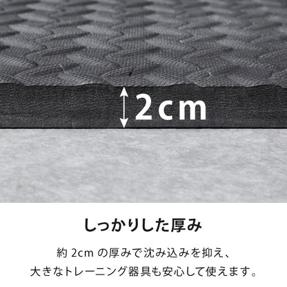 トレーニングマット 滑り止め 抗菌 防臭 60cm ジョイント式 6枚セット 厚手 厚さ2cm フリーカット 床暖房対応 ブラック ジョイントマット ストレッチマット ヨガ フィットネス 筋トレ【送料無料】