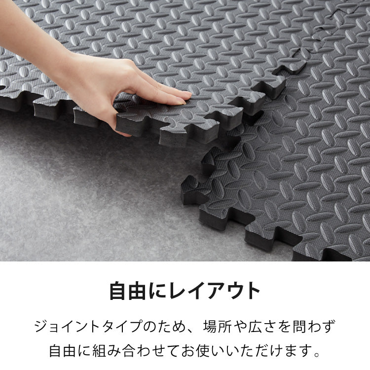 トレーニングマット 滑り止め 抗菌 防臭 60cm ジョイント式 6枚セット 厚手 厚さ2cm フリーカット 床暖房対応 ブラック ジョイントマット ストレッチマット ヨガ フィットネス 筋トレ【送料無料】