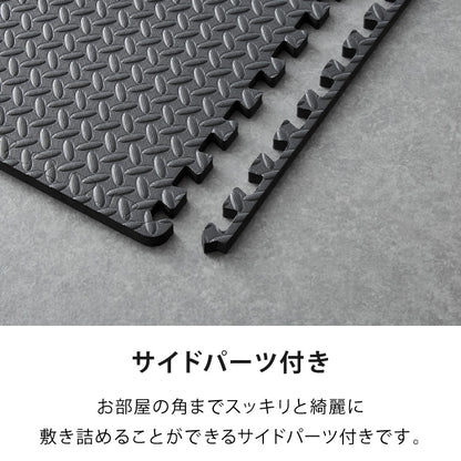 トレーニングマット 滑り止め 抗菌 防臭 60cm ジョイント式 6枚セット 厚手 厚さ2cm フリーカット 床暖房対応 ブラック ジョイントマット ストレッチマット ヨガ フィットネス 筋トレ【送料無料】