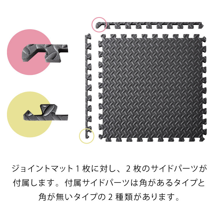 トレーニングマット 滑り止め 抗菌 防臭 60cm ジョイント式 6枚セット 厚手 厚さ2cm フリーカット 床暖房対応 ブラック ジョイントマット ストレッチマット ヨガ フィットネス 筋トレ【送料無料】