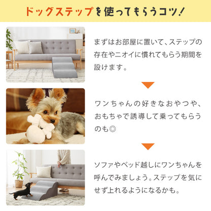 ドッグステップ 4段 スロープ 幅41cm ドッグスロープ ウレタン 撥水 クッション 踏み台 ステップ ペットステップ 室内犬 シニア犬 老犬 介護用品 ケガ防止 小型犬 犬用品 補助 トイプードル【送料無料】