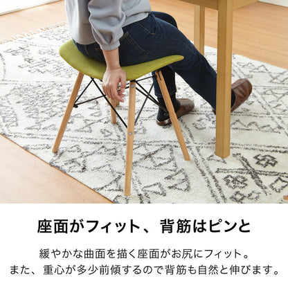 イームズ スツール 北欧 ファブリック 木脚 リプロダクト ドゥエルレッグ ホワイト グレー ブラック おしゃれ かわいい シンプル カフェ ナチュラル 韓国 インテリア 一人暮らし 椅子 イス イームズスツール イームズチェア