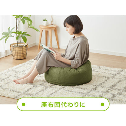 【5%OFF】布団収納 クッション 2点セット ラウンド型 円形 直径60cm 抗菌防臭 洗える おしゃれ 掛け布団収納ケース 布団収納袋 布団収納クッション オットマン 布団カバー 布団収納ケース 掛け布団 ソファになる布団収納 クッションになる