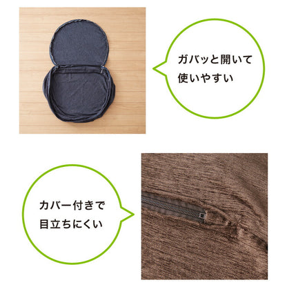 布団収納 クッション ラウンド型 円形 直径60cm 持ち手付き 抗菌防臭 洗える おしゃれ 掛け布団収納ケース 布団収納袋 布団収納クッション オットマン 布団カバー 布団収納ケース 掛け布団 ソファになる布団収納 クッションになる