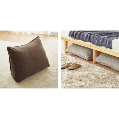 布団収納 クッション 背もたれになる ケース 三角 65×50 抗菌防臭 洗える ノンホルム ファスナー シェニール織 持ち運び 取っ手付き おしゃれ シンプル 布団収納袋 布団ケース 寝具 オットマン