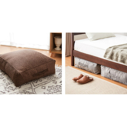 布団収納 クッション 2個セット ソファ シェニール織 布団収納ケース 座布団 クッション 布団収納袋 ファブリック 敷布団 掛布団