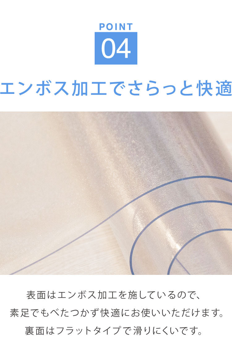 トイレマット 拭ける クリア PVC 幅65cm 奥行90cm 厚さ1.5mm 防汚 薄手 耐熱 透明 シンプル 無地 フロアマット クリアマット トイレシート PVCトイレマット フリーカット 大判 汚れ防止 お手入れ簡単