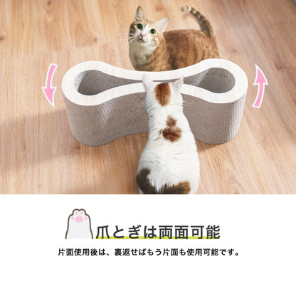 爪とぎ 猫 ループ型 両面仕様 またたび付 強化ダンボール 高耐久 木目調 大理石調 ナチュラル ブラウン ホワイト 猫爪とぎ 爪研ぎ 爪とぎベッド ベッド 枕 ペットベッド 段ボール 猫用品 【送料無料】