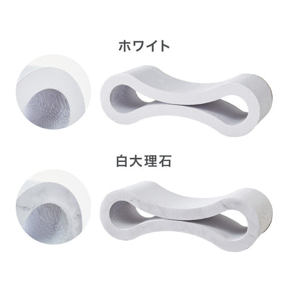 爪とぎ 猫 ループ型 ホワイト 両面仕様 またたび付 強化ダンボール 高耐久 バージンパルプ 木目調 大理石調 白い爪とぎ 猫爪とぎ 爪研ぎ 爪とぎベッド ベッド 枕 ペットベッド 段ボール 猫用品【送料無料】