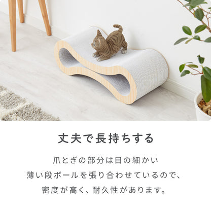 爪とぎ 猫 ループ型 ホワイト 両面仕様 またたび付 強化ダンボール 高耐久 バージンパルプ 木目調 大理石調 白い爪とぎ 猫爪とぎ 爪研ぎ 爪とぎベッド ベッド 枕 ペットベッド 段ボール 猫用品【送料無料】