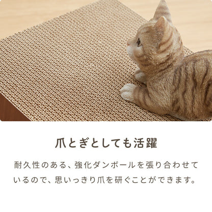 【30%OFF】爪とぎ 猫 スロープ 木目調 幅30cm 高さ11cm またたび付 トイレ キャットケージ 段差 強化ダンボール 子猫 シニア猫 老猫 介護 猫スロープ キャットスロープ 猫爪とぎ 爪とぎスロープ 爪研ぎ