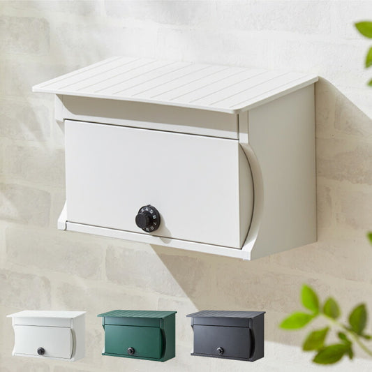 郵便ポスト ダイヤル式 壁付け スチール コンパクト ホワイト グリーン ブラック 鍵付き シンプル おしゃれ 北欧 アンティーク スタイリッシュ ヴィンテージ 壁掛け 郵便受け ポスト メールボックス