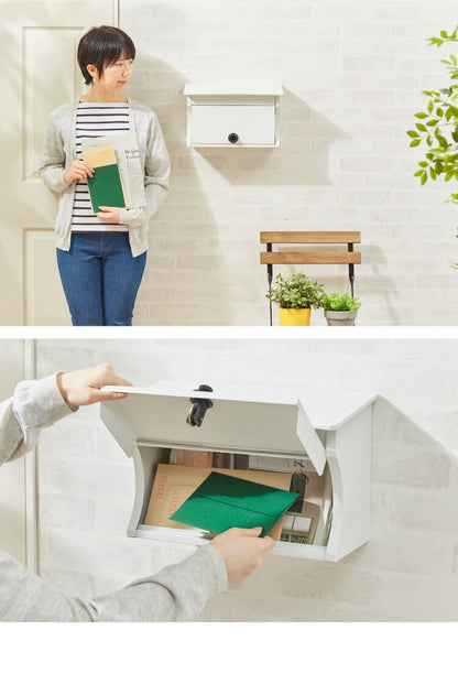 郵便ポスト ダイヤル式 壁付け スチール コンパクト ホワイト グリーン ブラック 鍵付き シンプル おしゃれ 北欧 アンティーク スタイリッシュ ヴィンテージ 壁掛け 郵便受け ポスト メールボックス