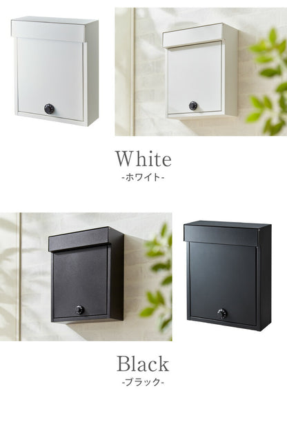 ポスト 壁掛け 郵便ポスト ダイヤル式 壁付け バイカラー 木目調 鍵付き スチール 雨除け 排水穴 ツートン スタイリッシュ 北欧 ヴィンテージ シンプル おしゃれ レトロ モダン アンティーク 郵便受け 壁掛けポスト 壁付けポスト