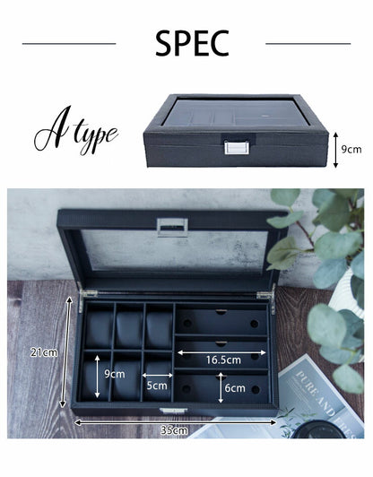 時計ケース 時計収納ケース 眼鏡ケース 2タイプ有り 6本 12本 時計 収納ケース サングラス コレクション ケース PUレザー 鍵付き ガラス クッション付き 高級 ウォッチケース ビジネス プレゼント ギフト 父の日