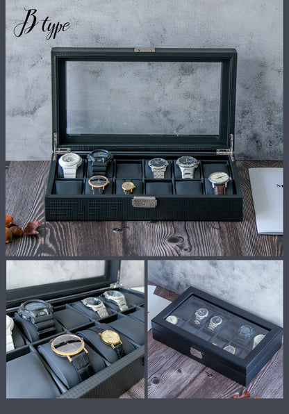 時計ケース 時計収納ケース 眼鏡ケース 2タイプ有り 6本 12本 時計 収納ケース サングラス コレクション ケース PUレザー 鍵付き ガラス クッション付き 高級 ウォッチケース ビジネス プレゼント ギフト 父の日
