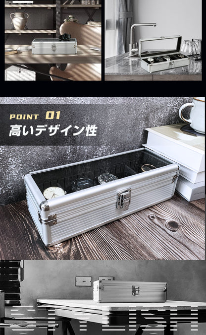 時計収納ケース 5本 アルミ おしゃれ シルバー 時計ケース 腕時計ケース 5本入り クッション付き ギフト プレゼント インテリア コレクション 高級 ウォッチケース 収納 ケース 腕時計 時計 ビジネス