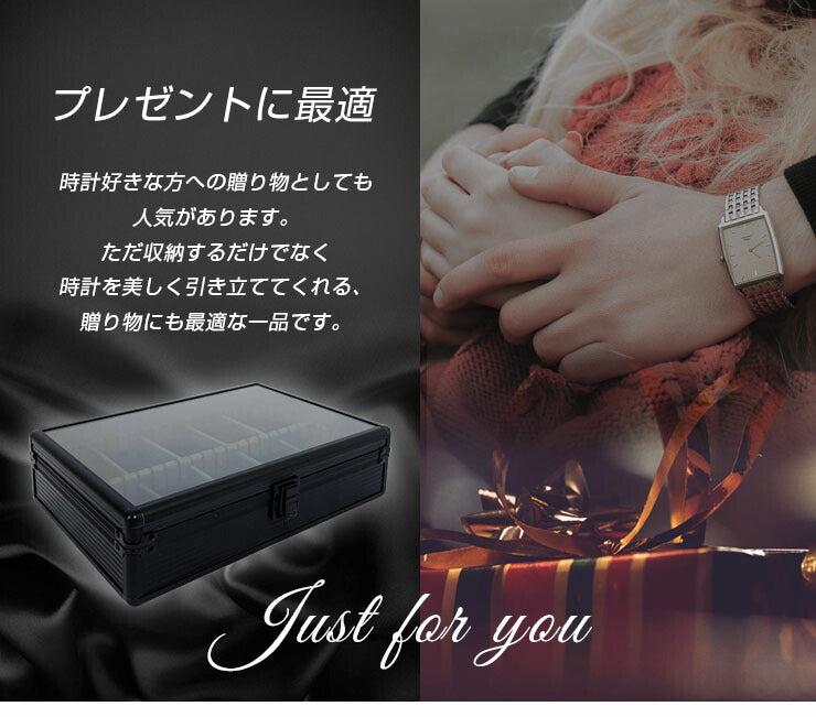時計収納ケース 10本 アルミ おしゃれ ブラック 時計ケース 腕時計ケース 10本入り クッション付き ギフト プレゼント インテリア コレクション 高級 ウォッチケース 収納 ケース 腕時計 時計 ビジネス