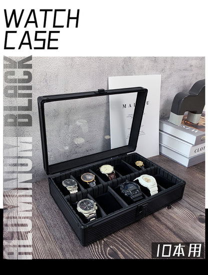 時計収納ケース 10本 アルミ おしゃれ ブラック 時計ケース 腕時計ケース 10本入り クッション付き ギフト プレゼント インテリア コレクション 高級 ウォッチケース 収納 ケース 腕時計 時計 ビジネス