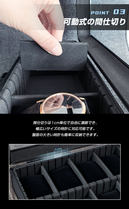 時計収納ケース 10本 アルミ おしゃれ ブラック 時計ケース 腕時計ケース 10本入り クッション付き ギフト プレゼント インテリア コレクション 高級 ウォッチケース 収納 ケース 腕時計 時計 ビジネス