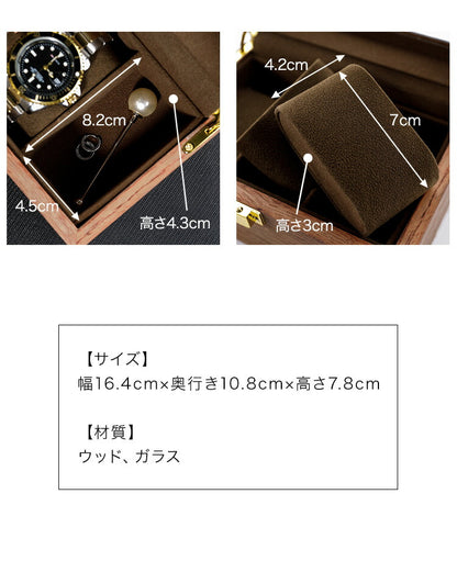 時計収納ケース 3本 木製 時計 収納ケース ブラウン クッション付き おしゃれ インテリア 時計ケース ケース 腕時計 コレクション ウォッチケース アクセサリーケース ボックス